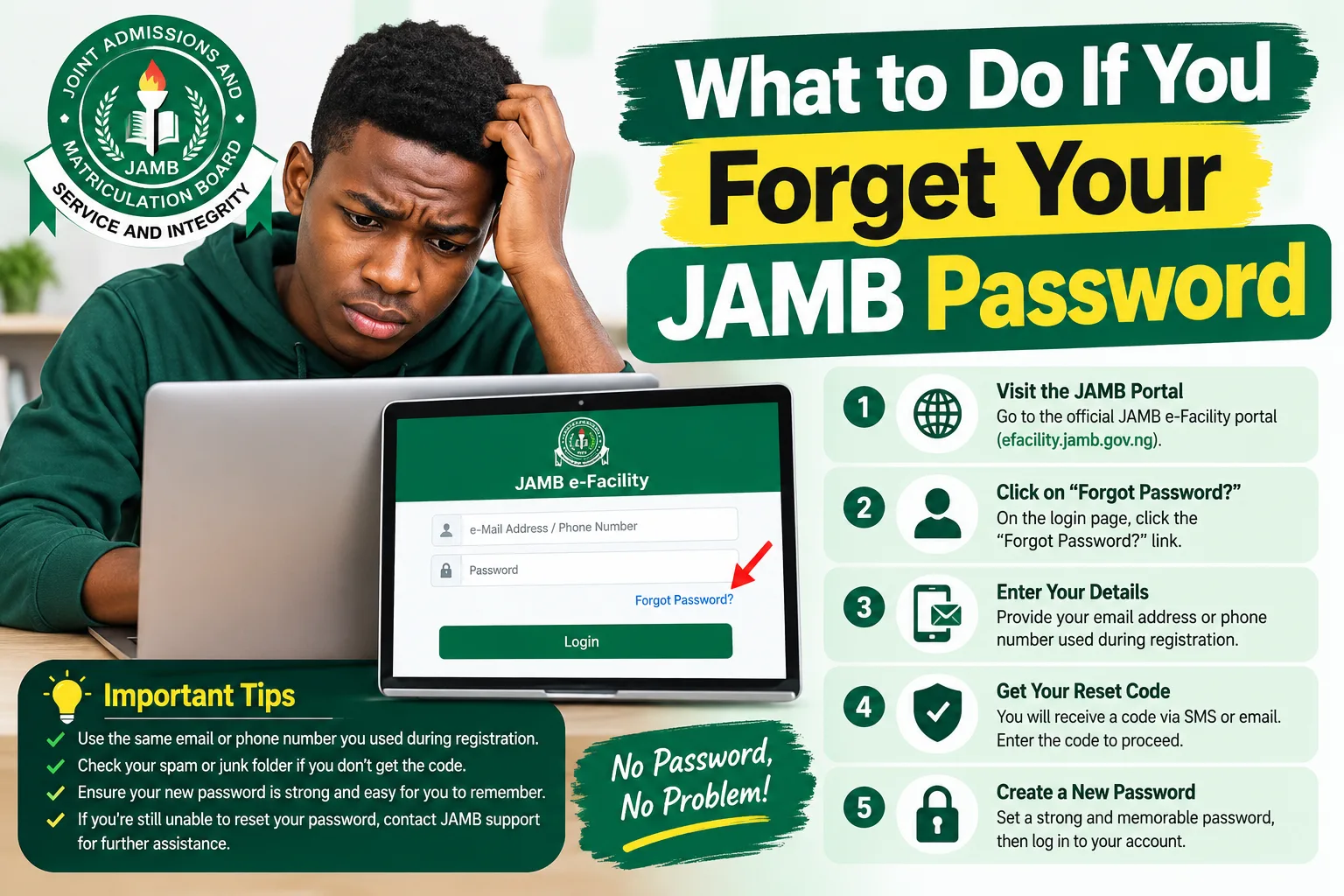 What to Do If You Forget Your JAMB Password
