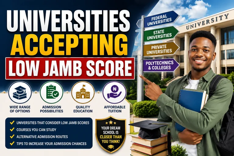 UNIVERSITIES ACCEPTING LOW JAMB SCORE