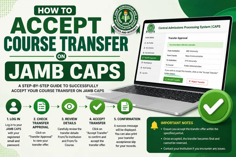 Course Transfer on JAMB CAPS